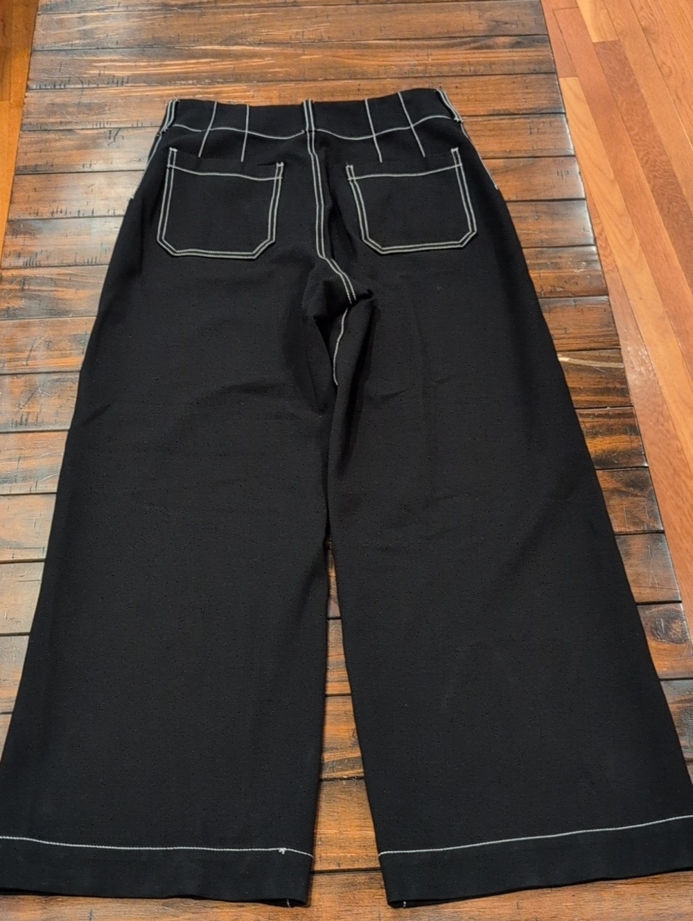Maeve Colette Ponte Contrast Stitch Wide Leg Pant Ankle Length Tall 27.5" Inseam - Picture 9 of 9